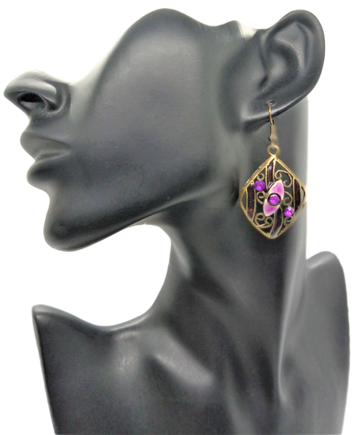 Lovely Bronze and Purple Earrings