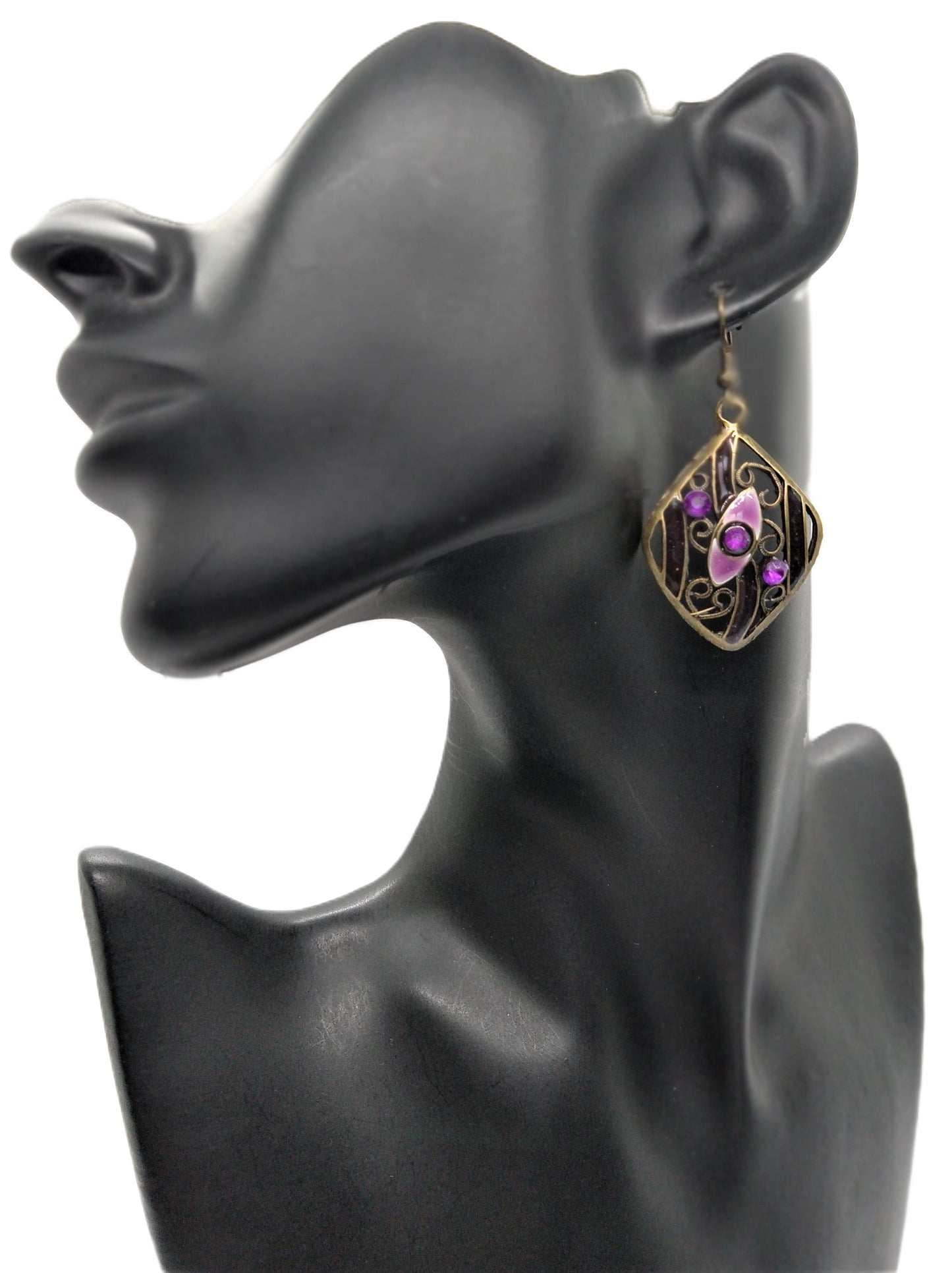 Lovely Bronze and Purple Earrings
