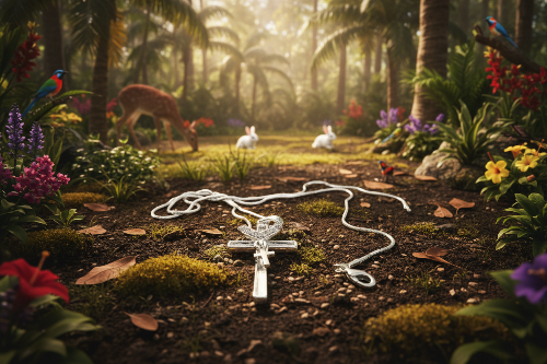 Stunning Heart and Cross Pendant Necklace