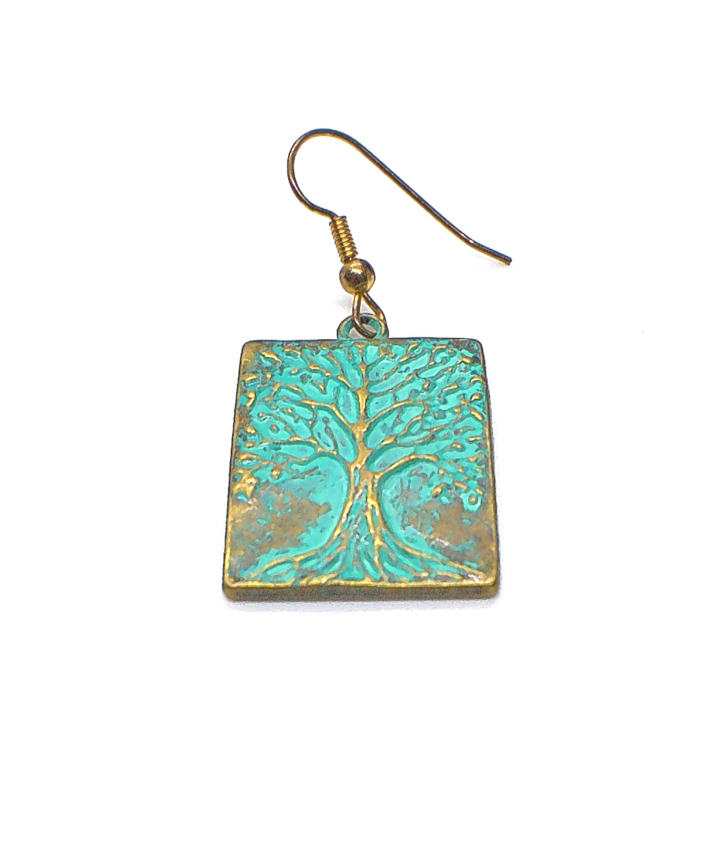 Lovely Patina Tree of Life Drop Earrings-by Artistry Jewelry