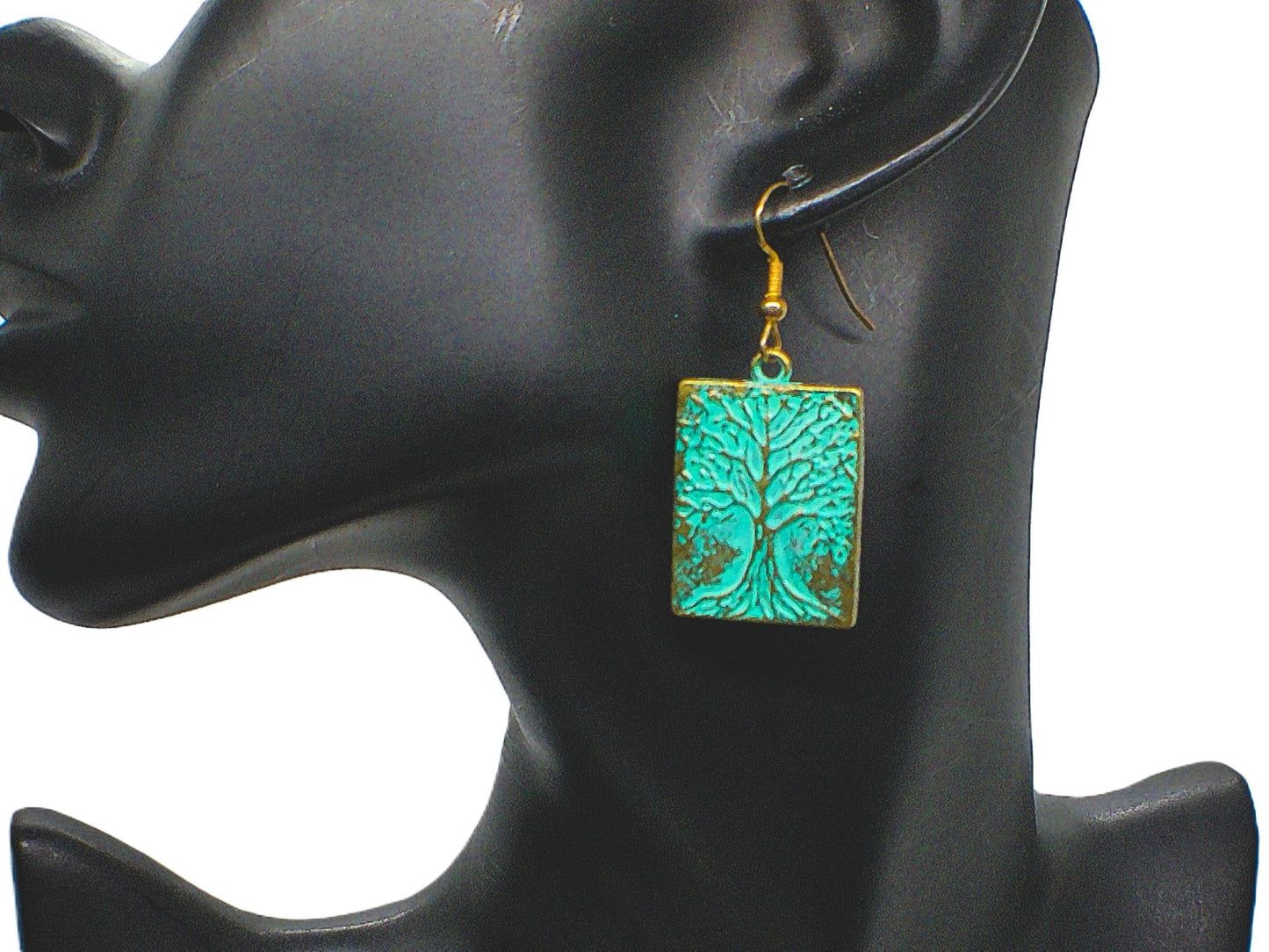 Lovely Patina Tree of Life Drop Earrings-by Artistry Jewelry