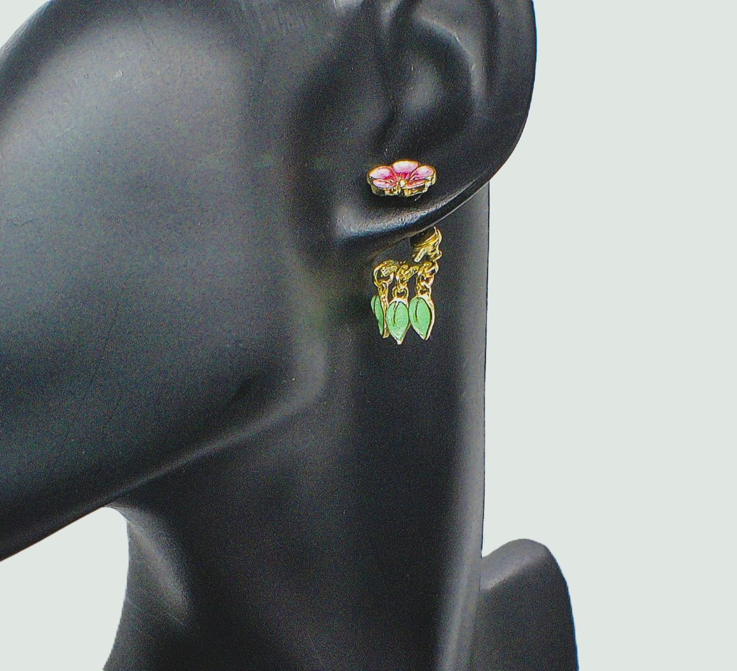 Beautiful Flowers and Leaves Hanging Ear Jackets