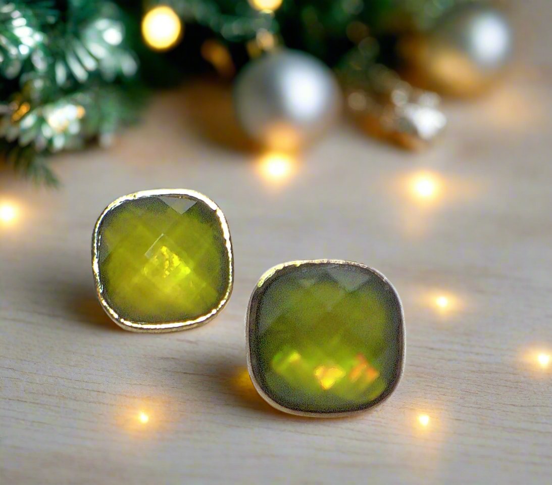 Gorgeous Green Stud Earrings