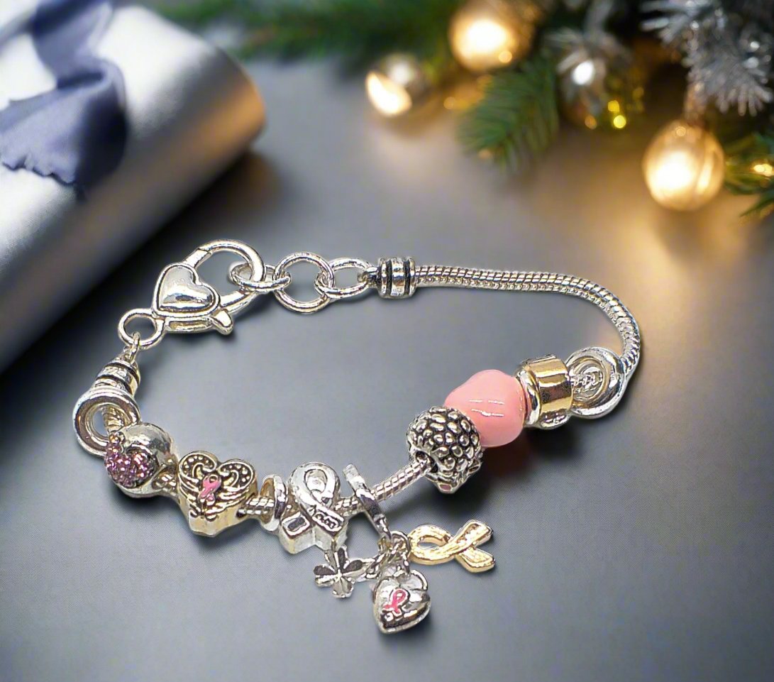 Lovely "Pink Ribbon and Hope" Bracelet