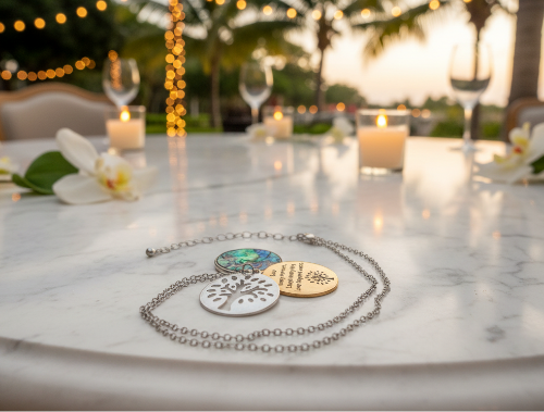 Lovely Triple Circle Abalone Necklace