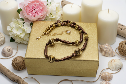 Lovely Hearts and Hematite Beaded Necklace