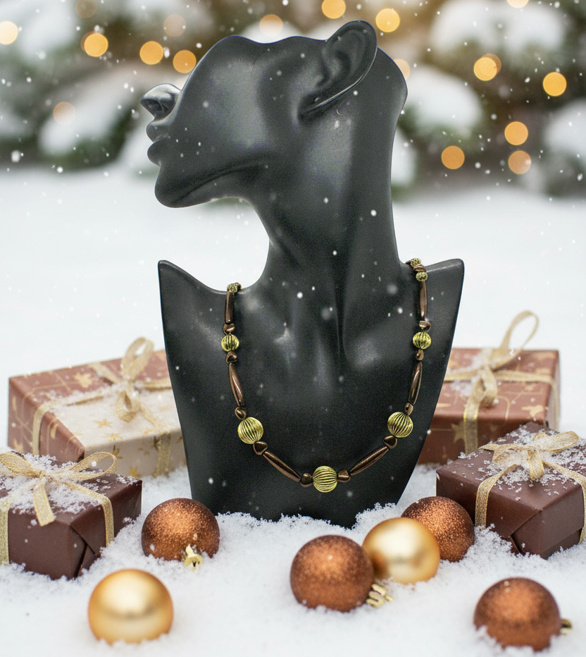 Lovely Hearts and Hematite Beaded Necklace