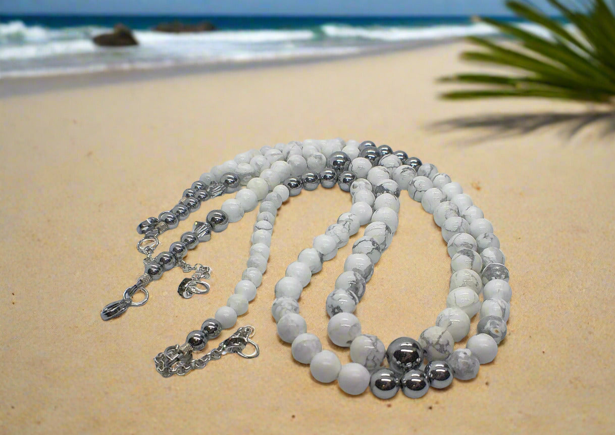 https://www.artistryjewelry.net/products/beautiful-howlite-hemitite-agate-and-labrador-two-strand-necklace