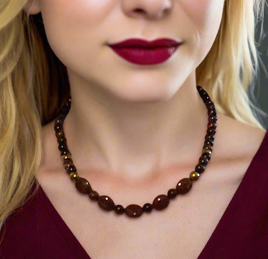 Brilliant Brecca Jasper, Red Tiger Eye, Hematite Beaded Necklace - handcrafted by Artistry Jewelry