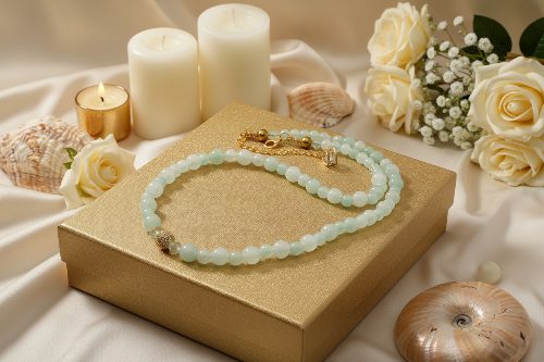 Alluring Burness Jade, Crystal and Hematite Beaded Necklace by Artistry Jewelry