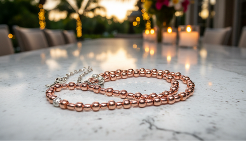 Charming Rose Gold Hematite Beaded Necklace