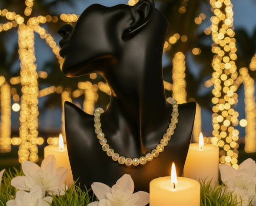 Magnificent Celestial Opal Crystal and Hematite Beaded Necklace