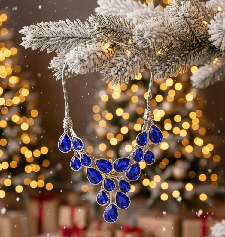 Ravishing Colbalt Blue Teardrop Necklace