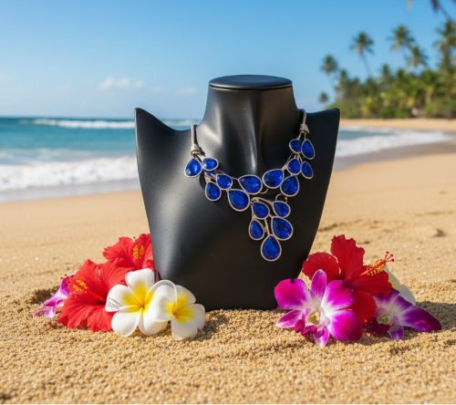 Ravishing Colbalt Blue Teardrop Necklace