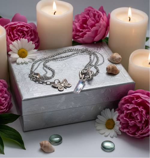 A Heart and Crystal for You Necklace