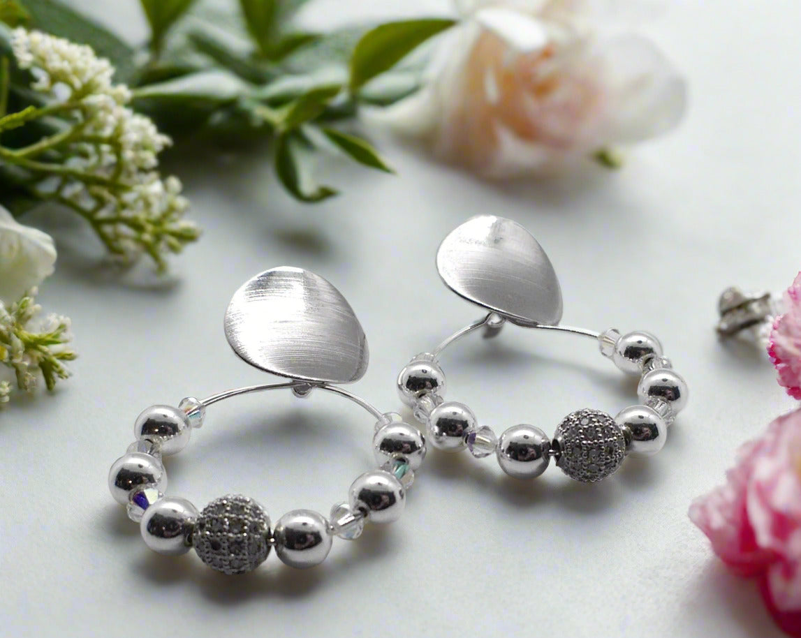 Dazzling Silver and Crystal Earrings