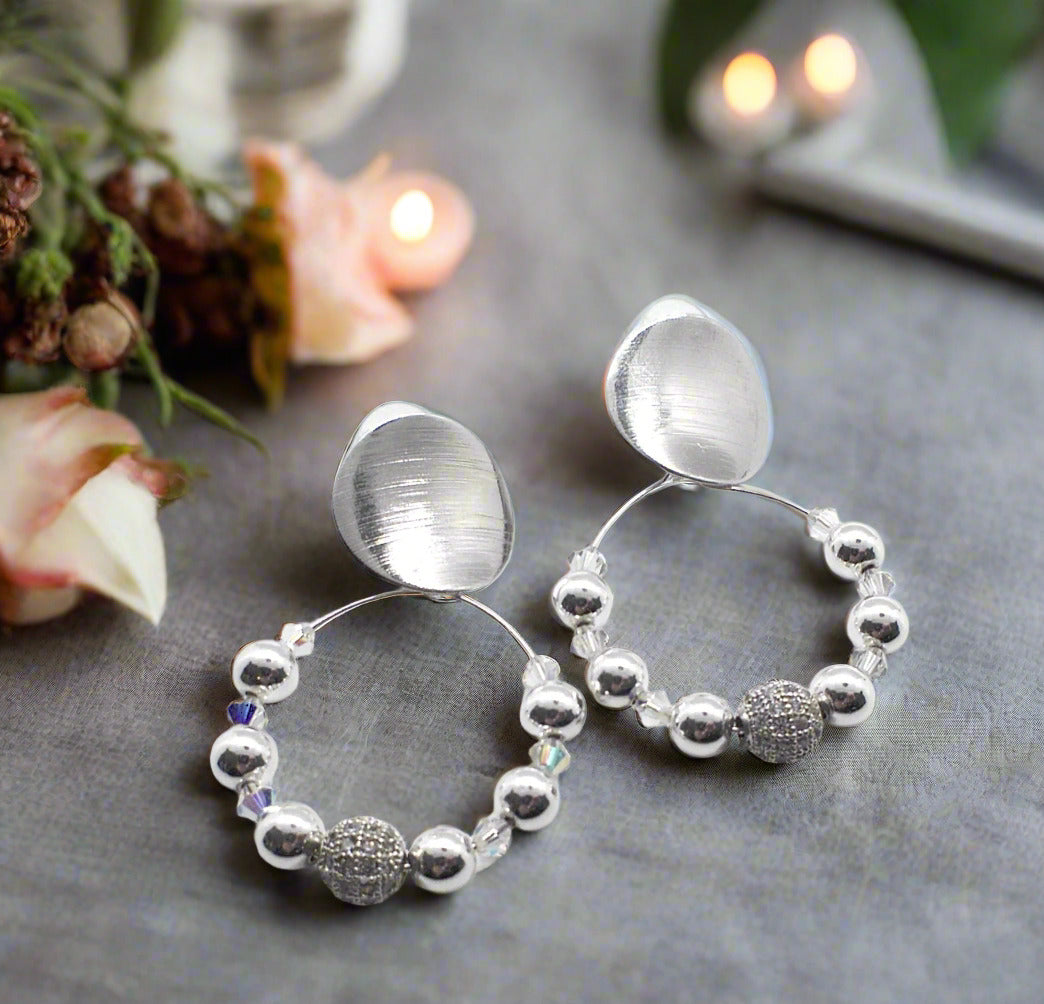 Dazzling Silver and Crystal Earrings