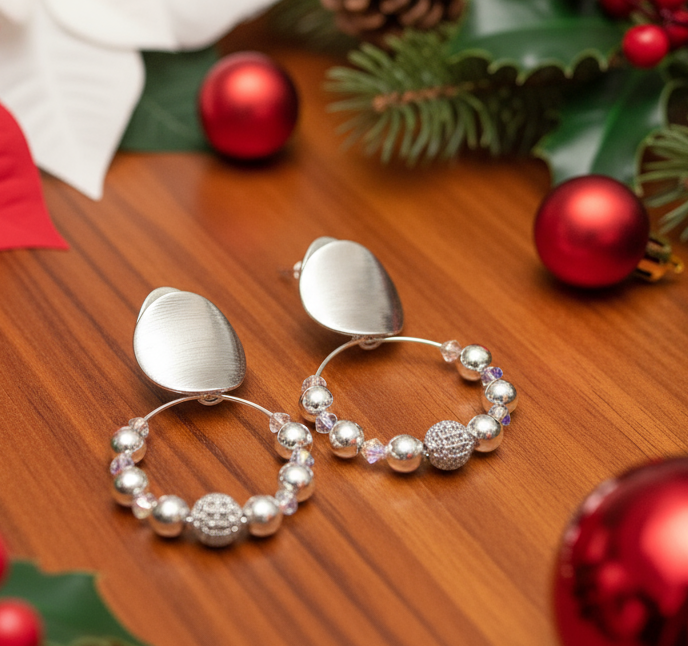 Dazzling Silver and Crystal Earrings