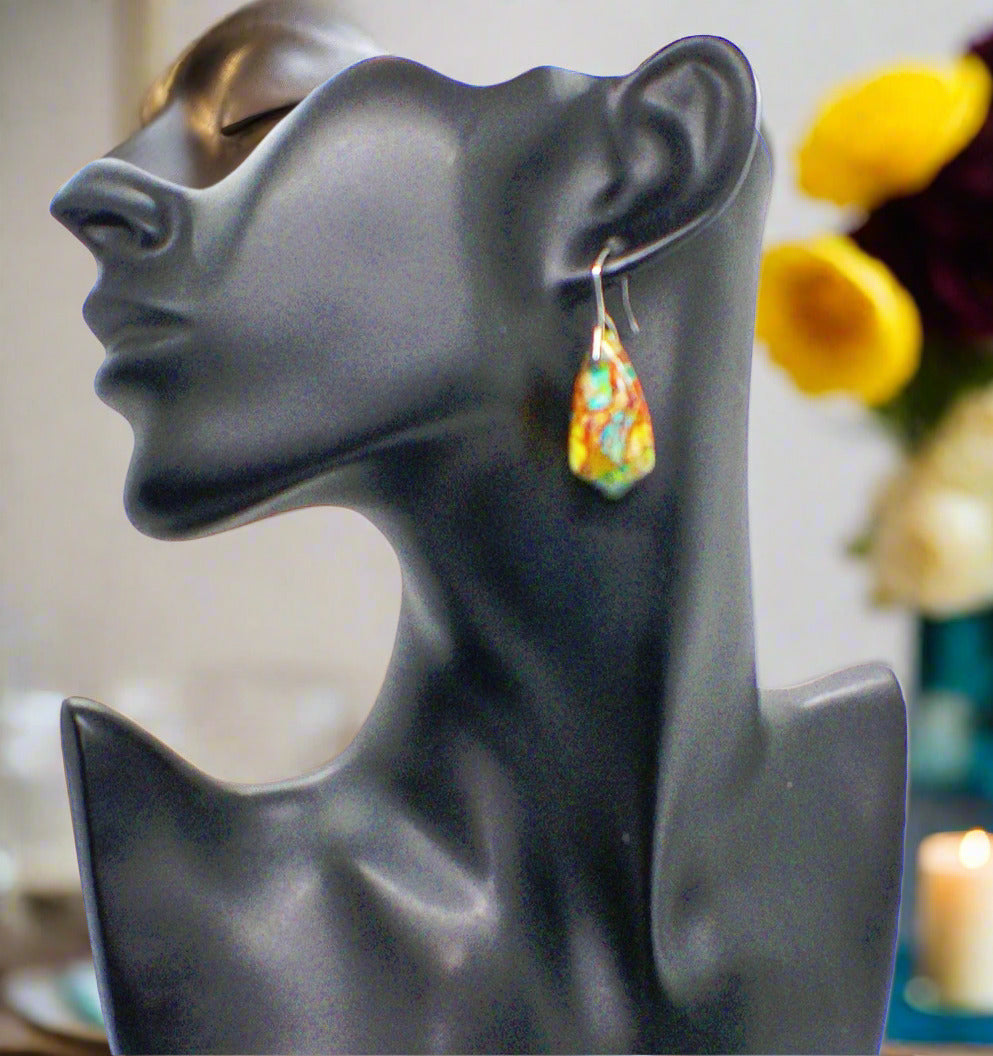 Dazzling Bohemian Imperial Jasper Geometric Drop Earrings