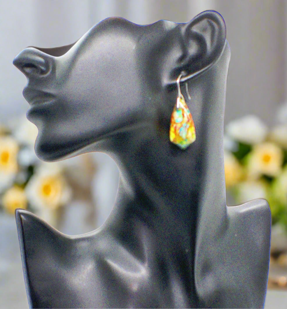 Dazzling Bohemian Imperial Jasper Geometric Drop Earrings