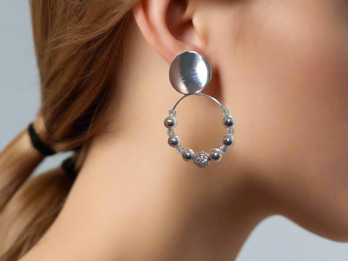 Dazzling Silver and Crystal Earrings