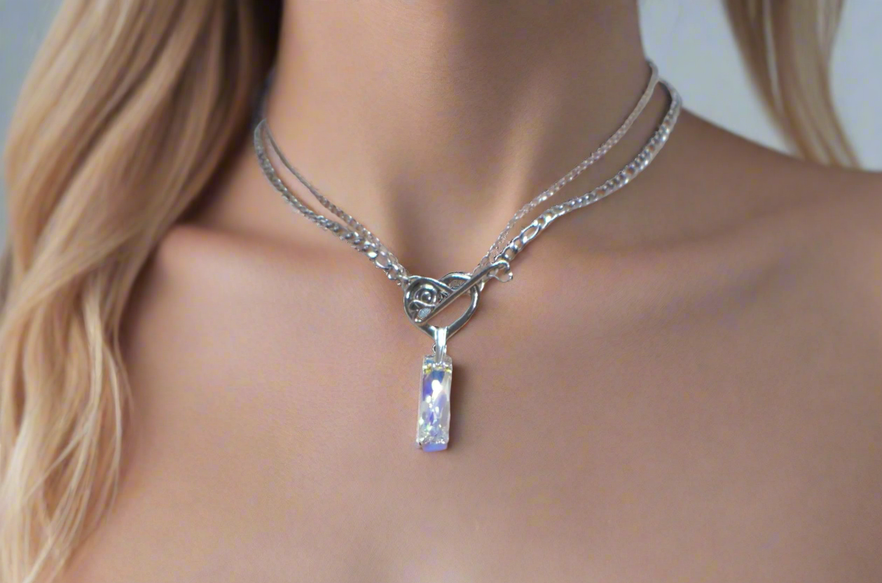 A Heart and Crystal for You Necklace