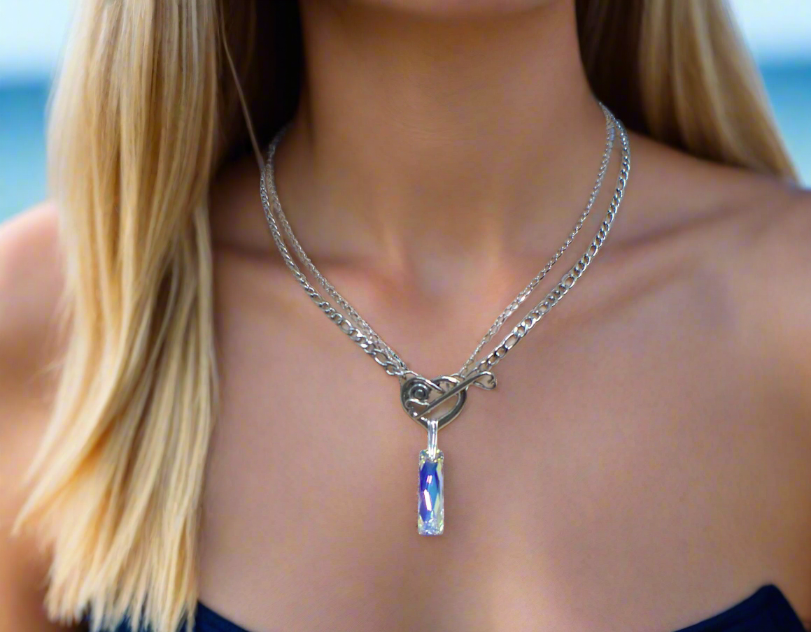 A Heart and Crystal for You Necklace