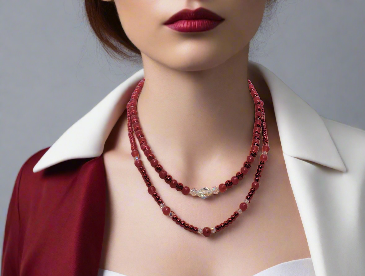 Gorgeous Red, Cosmic Crystal, One-of-a-Kind Necklace-Handcrafted by Artistry Jewelry