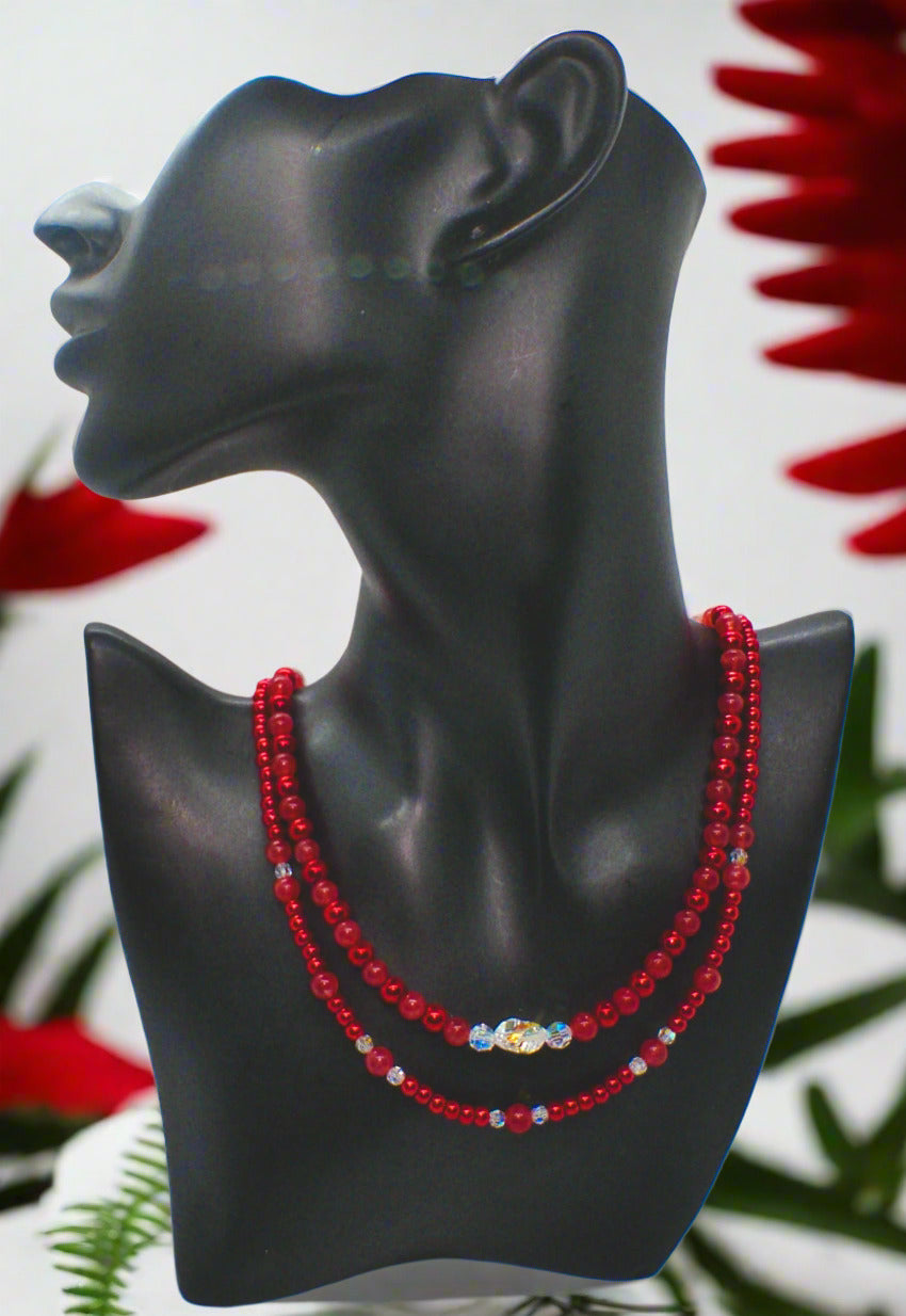 Gorgeous Red, Cosmic Crystal, One-of-a-Kind Necklace-Handcrafted by Artistry Jewelry