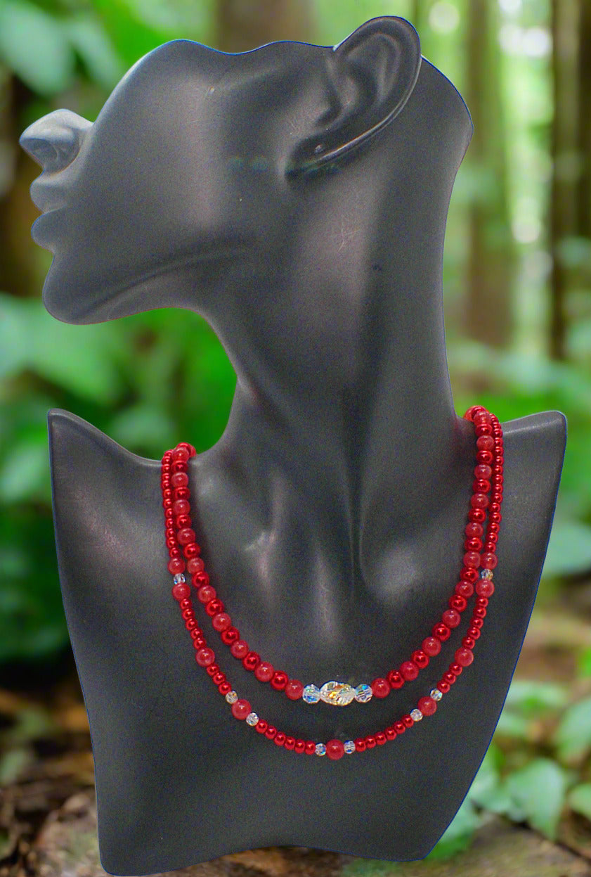 Gorgeous Red, Cosmic Crystal, One-of-a-Kind Necklace-Handcrafted by Artistry Jewelry