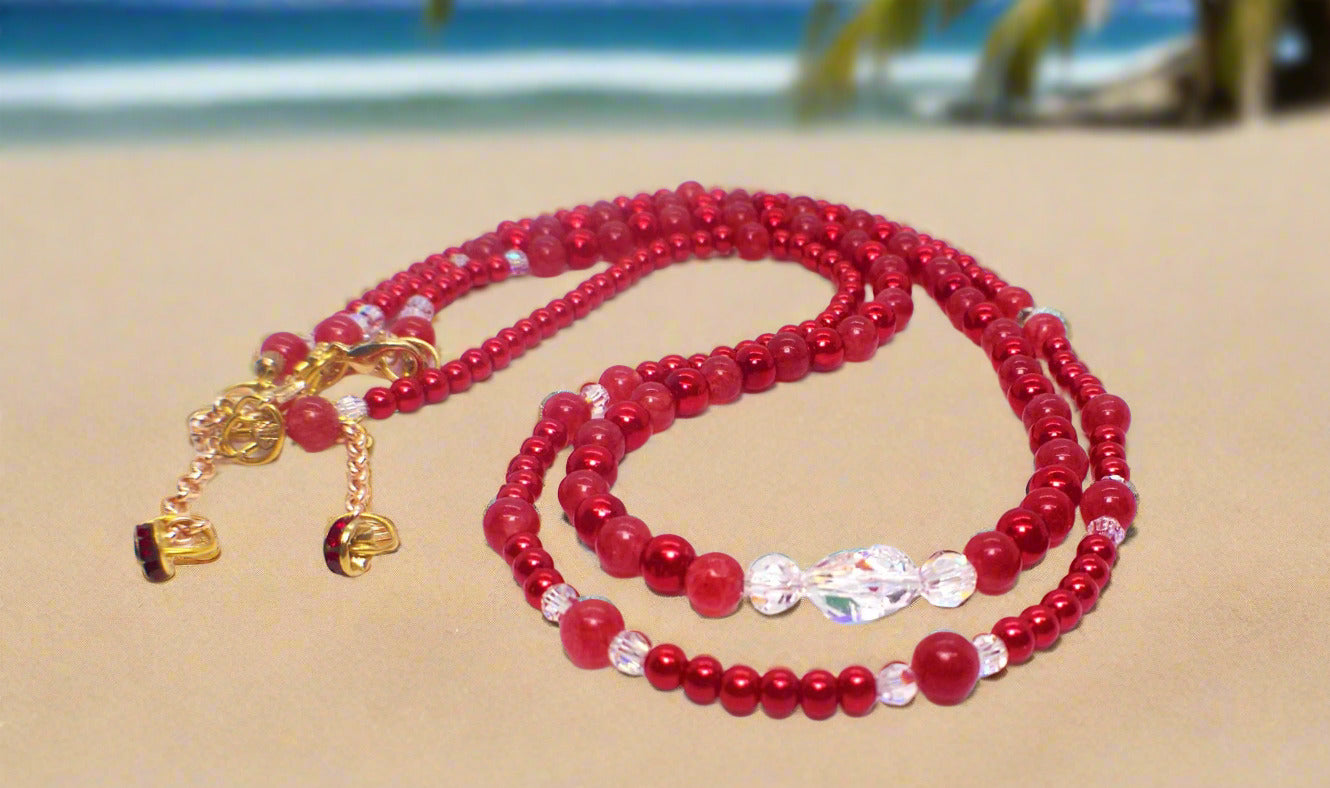 Gorgeous Red, Cosmic Crystal, One-of-a-Kind Necklace-Handcrafted by Artistry Jewelry