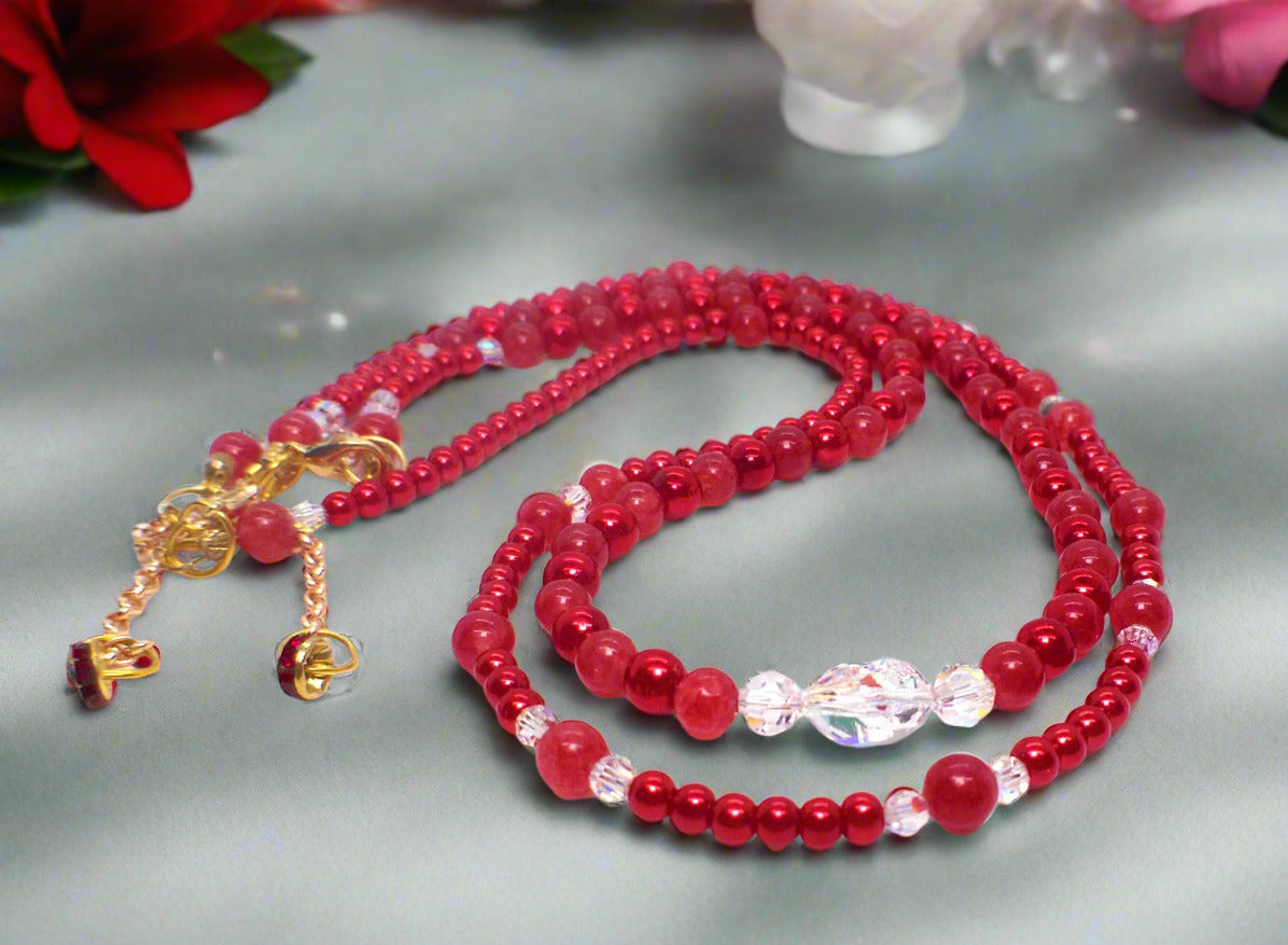 Gorgeous Red, Cosmic Crystal, One-of-a-Kind Necklace-Handcrafted by Artistry Jewelry