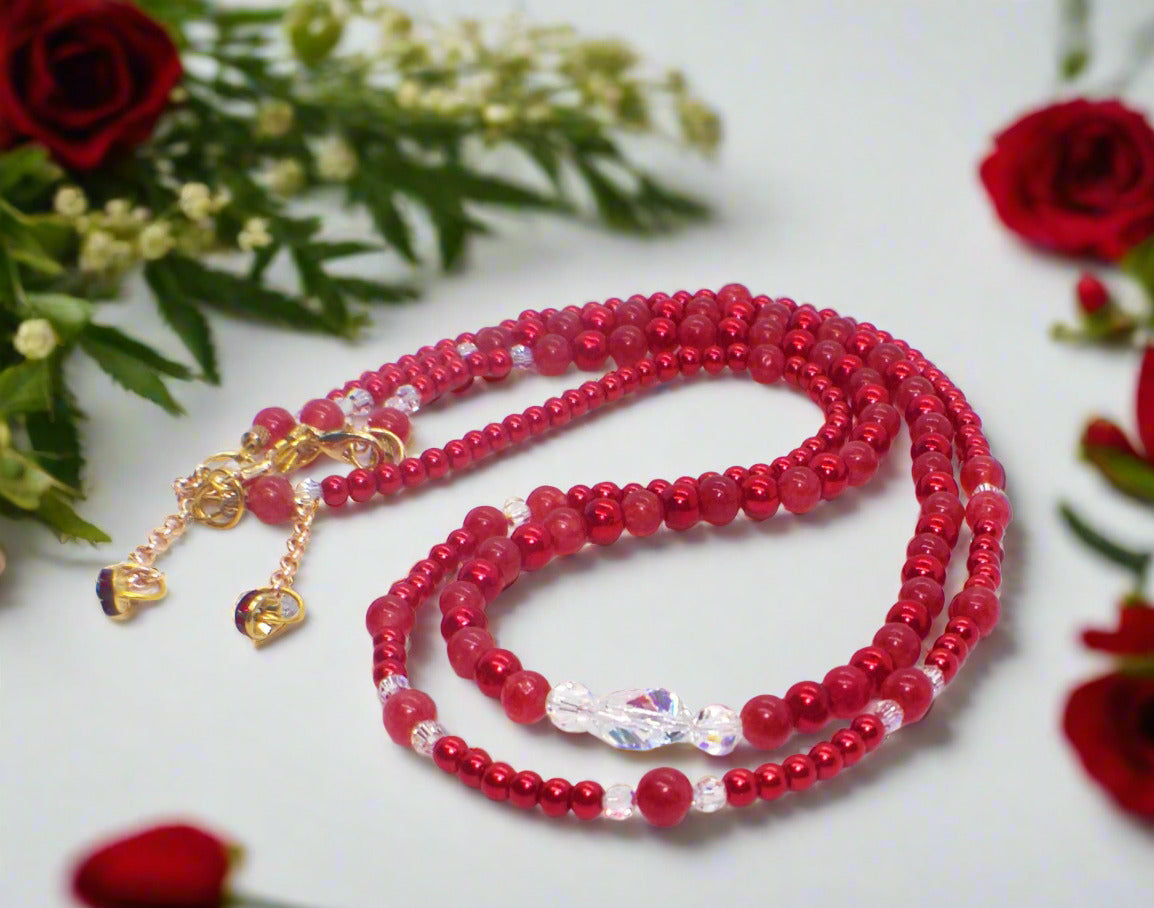 Gorgeous Red, Cosmic Crystal, One-of-a-Kind Necklace-Handcrafted by Artistry Jewelry