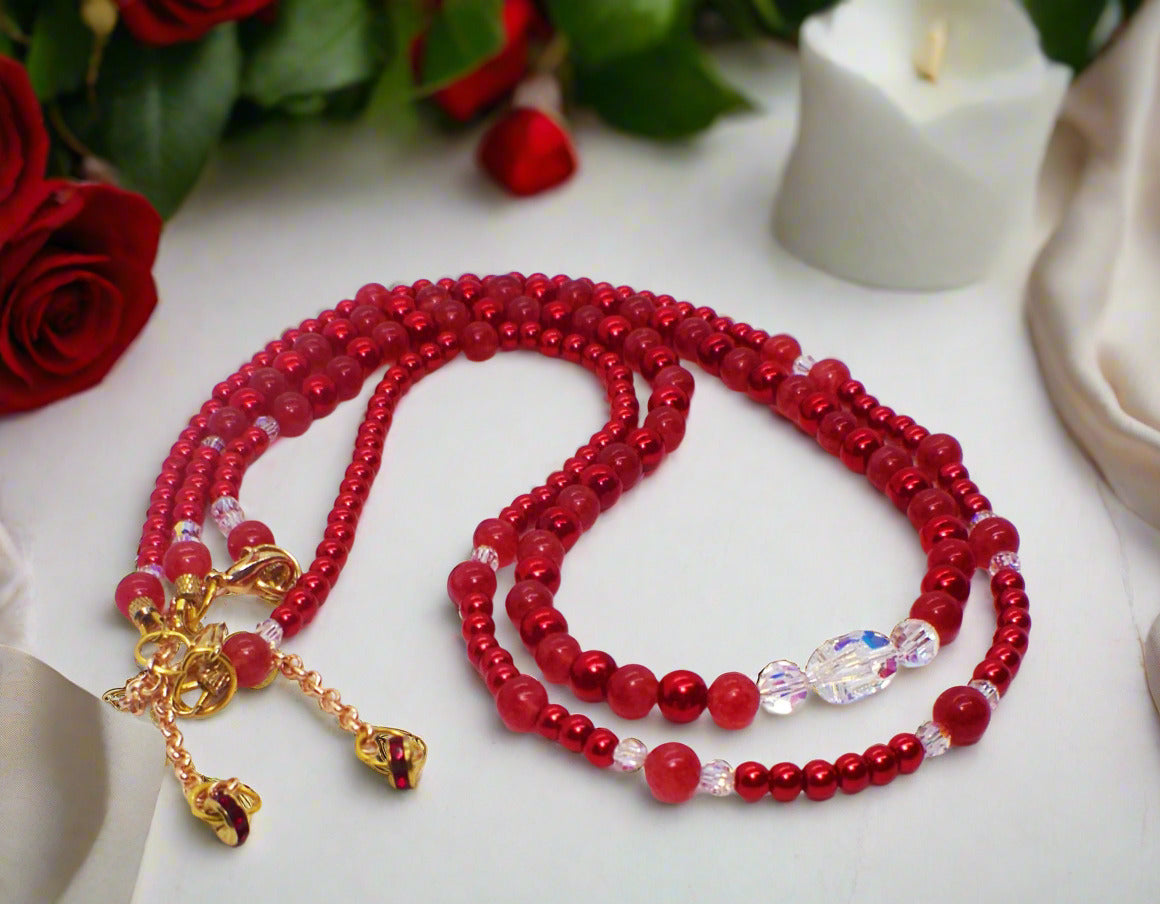 Gorgeous Red, Cosmic Crystal, One-of-a-Kind Necklace-Handcrafted by Artistry Jewelry