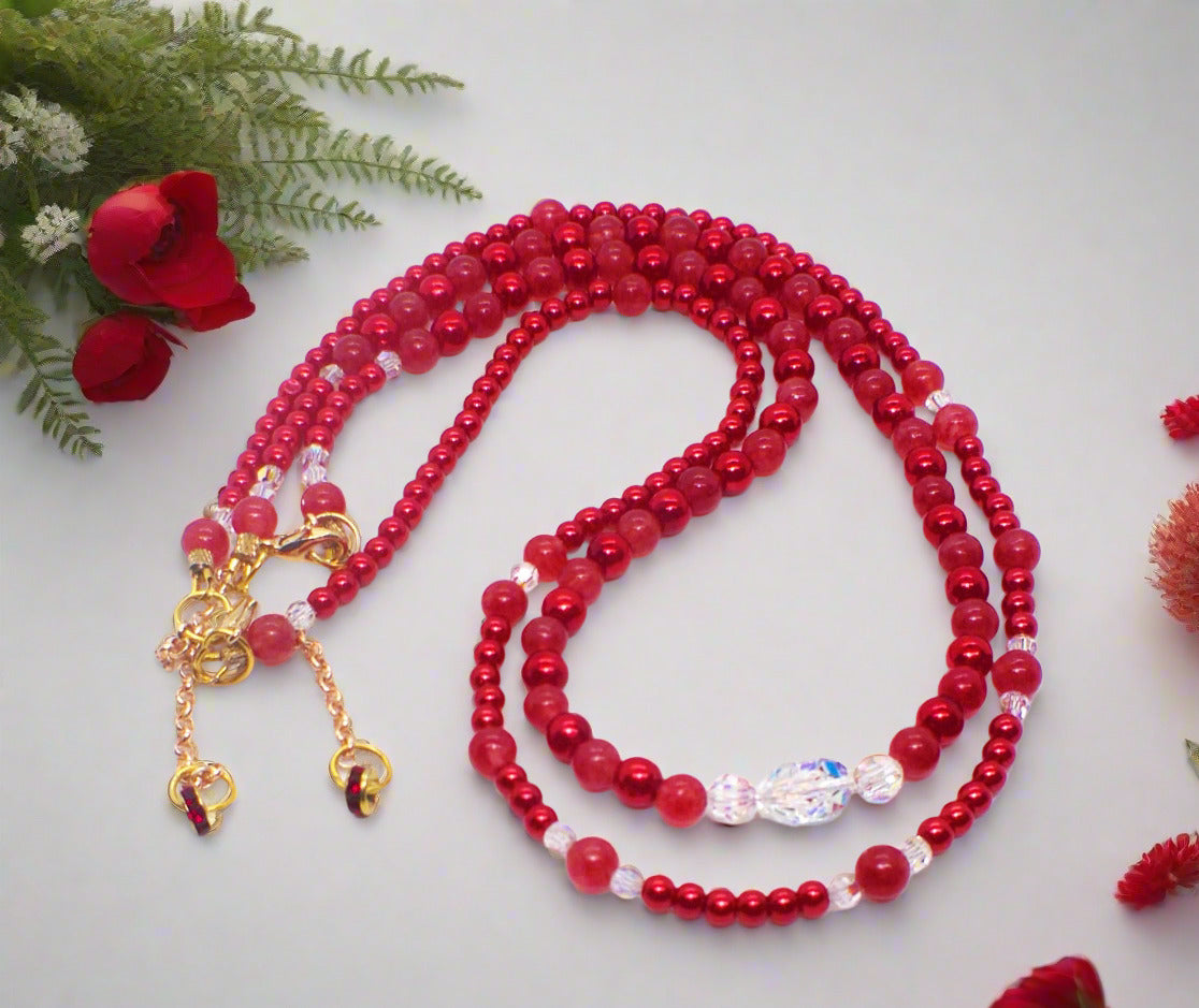 Gorgeous Red, Cosmic Crystal, One-of-a-Kind Necklace-Handcrafted by Artistry Jewelry