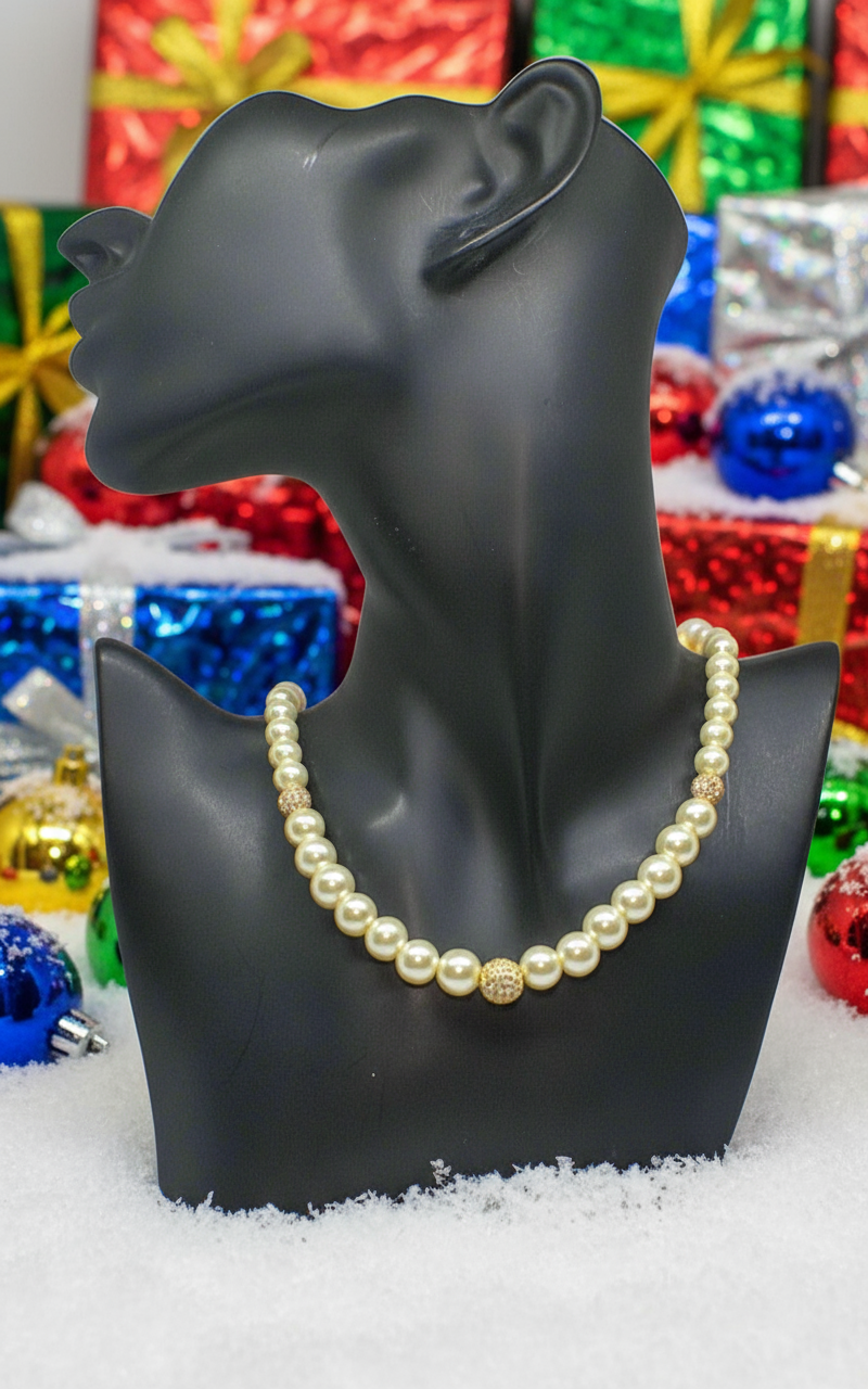 Captivating Ivory and Cubic Zirconia Necklace