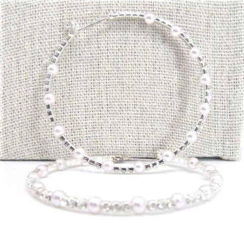 Beautiful Rhinestone and Mini Pearl Earrings