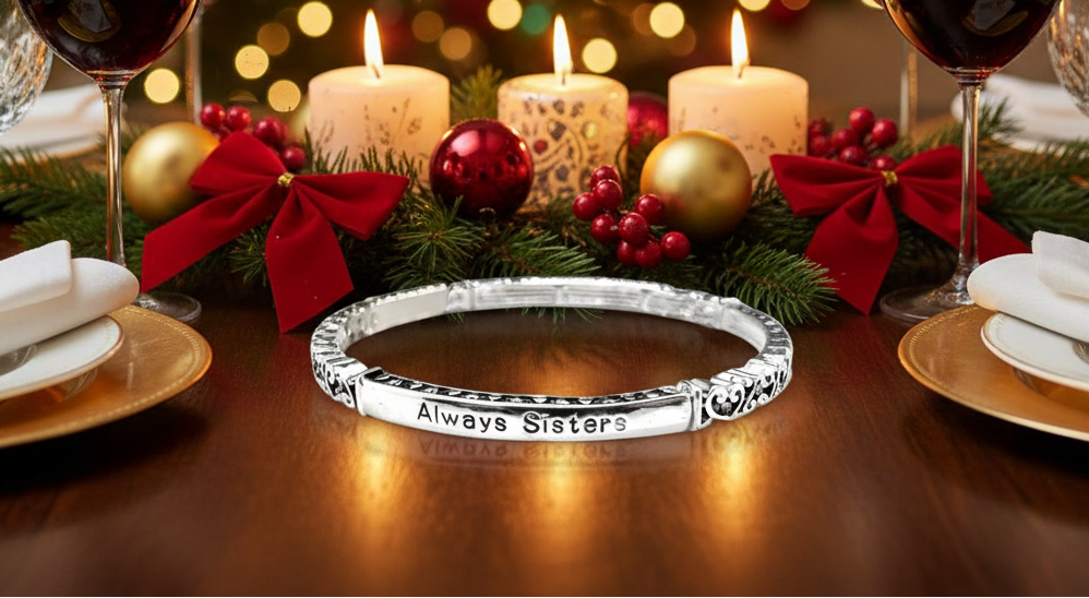 Lovely "Sisters and Friends" Inspirational Bracelet