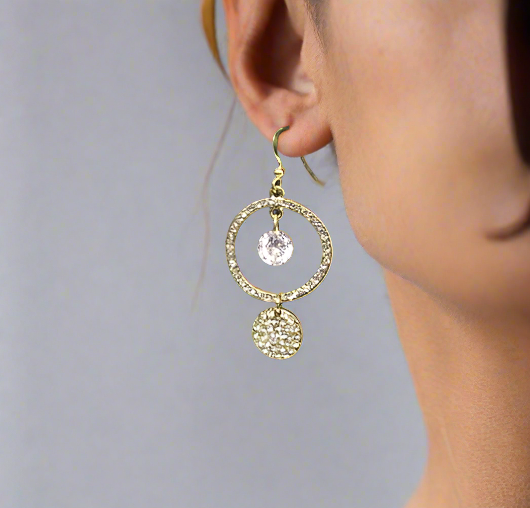 Dazzling Circular Rhinestone Earrings