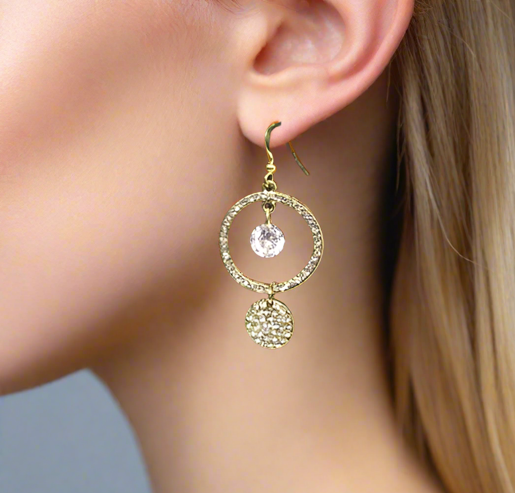 Dazzling Circular Rhinestone Earrings