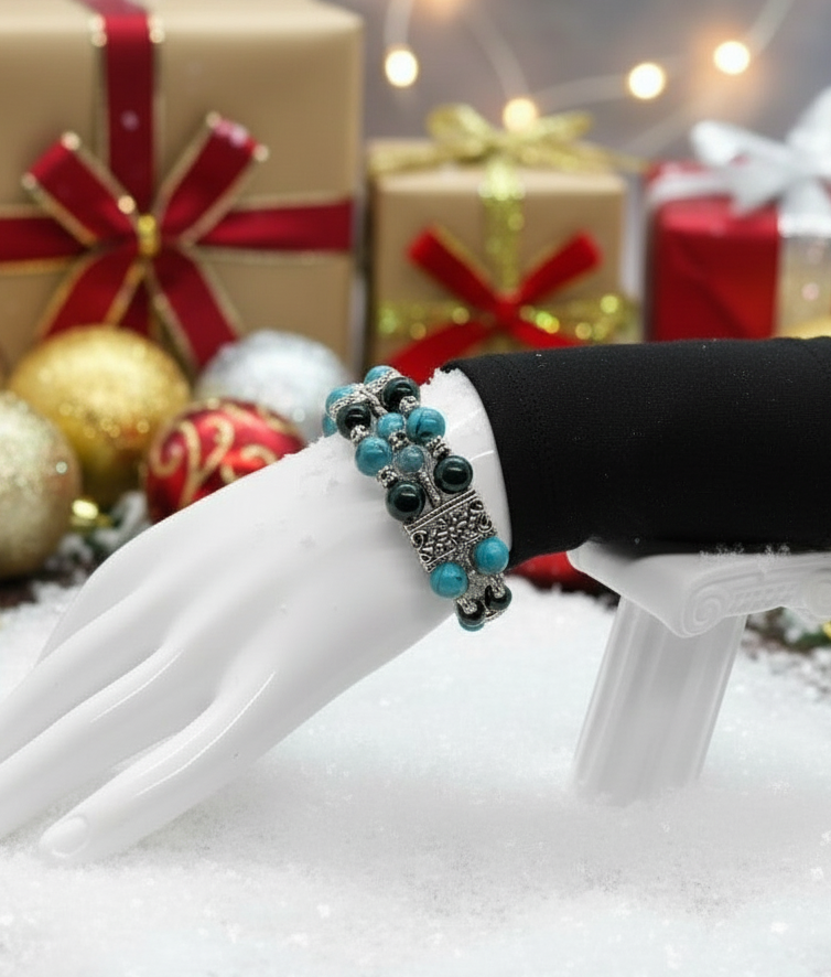 Gorgeous Black and Turquoise Bracelet