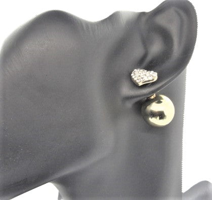 Lovely Gold Heart Double Sided Earrings
