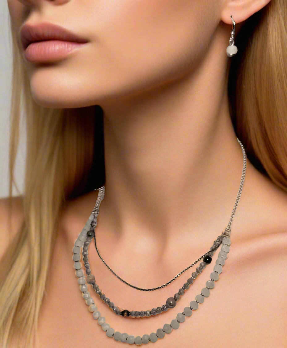 Three Layer Bib Necklace Set