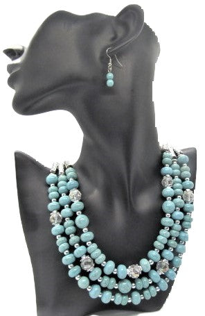 Gorgeous Turquoise and Silver Necklace Set