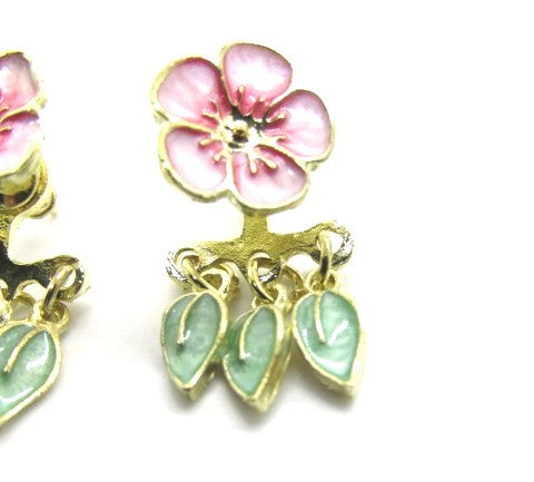Beautiful Flowers and Leaves Hanging Ear Jackets