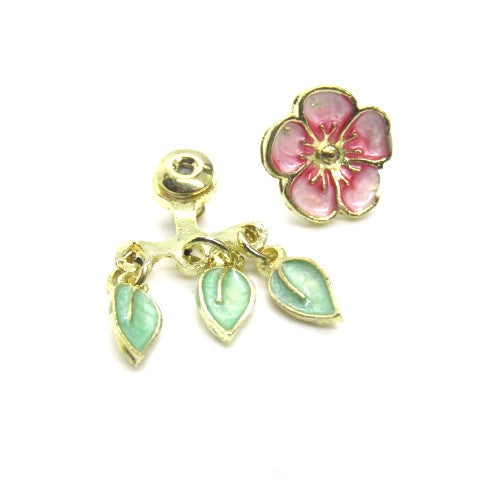 Beautiful Flowers and Leaves Hanging Ear Jackets
