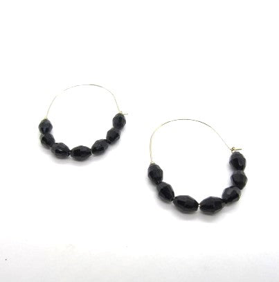 Black Wire Hoop Earrings