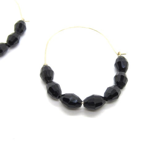 Black Wire Hoop Earrings