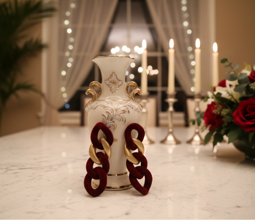 Lovely Velvet and Gold Chain Earrings