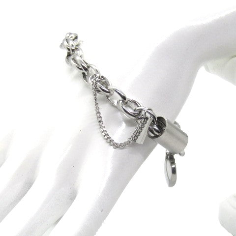 Exciting Silver Heart and Chain Bracelet